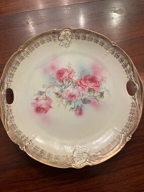 Antique P.K. Silesia handled cake platter.